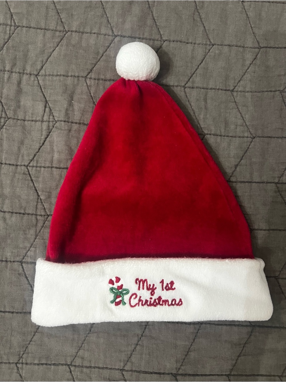 Red & White 'My 1st Christmas' Baby Santa Hat